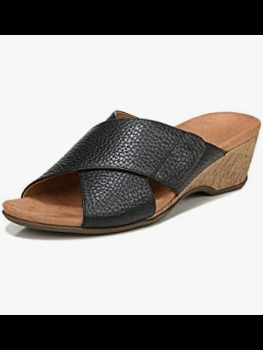 Vionic Leticia Pebbled Leather Wedge Sandal